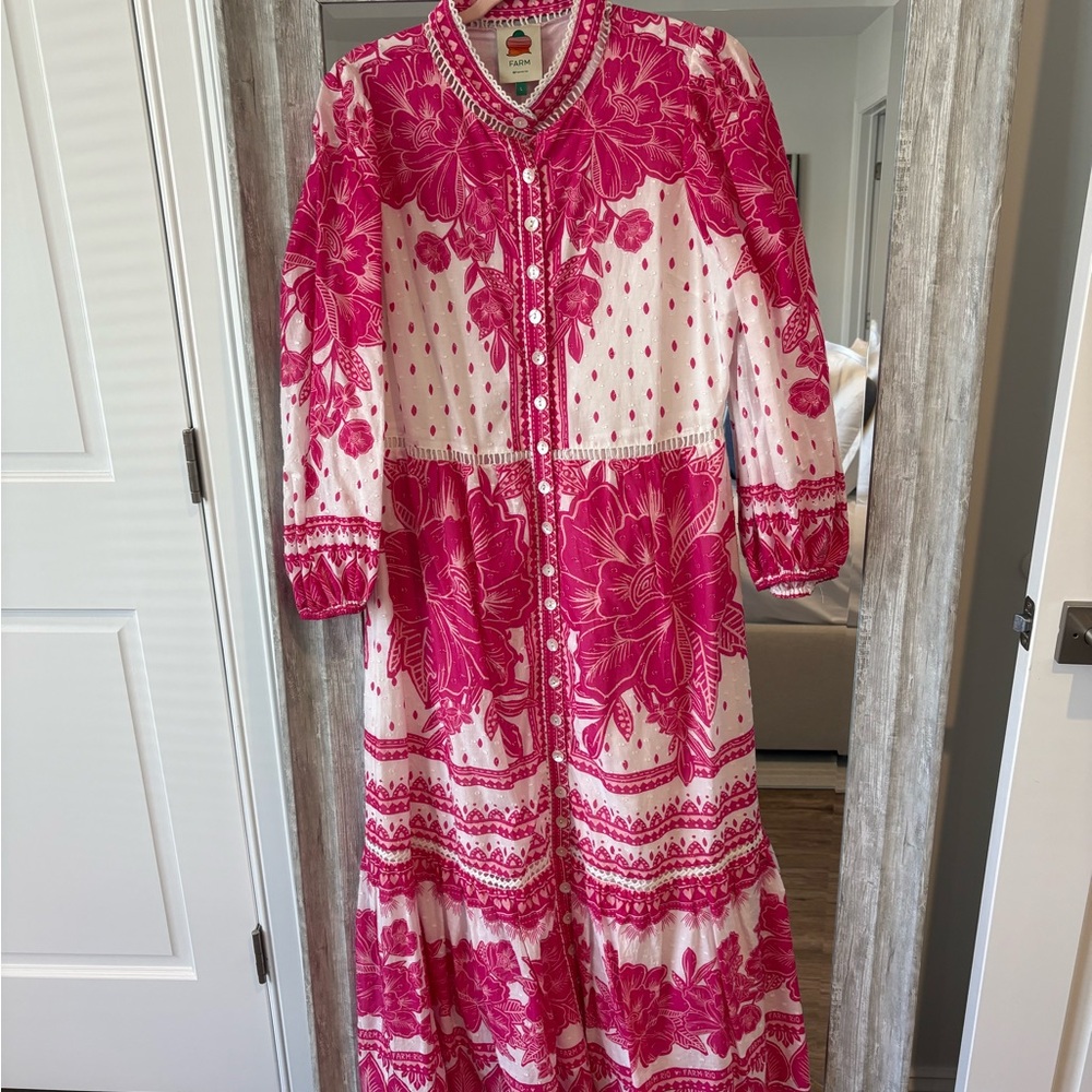 FARM Rio Pink Floral Maxi Dress